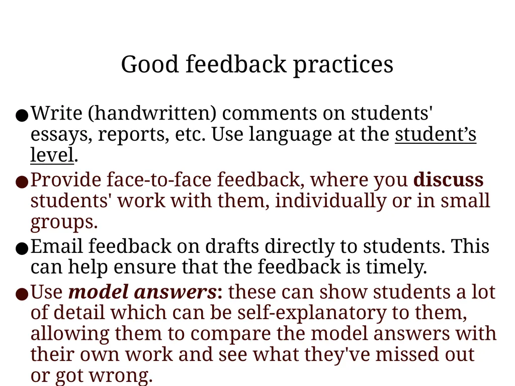 Feedback to improve student learning Directed - slide 7 of 16