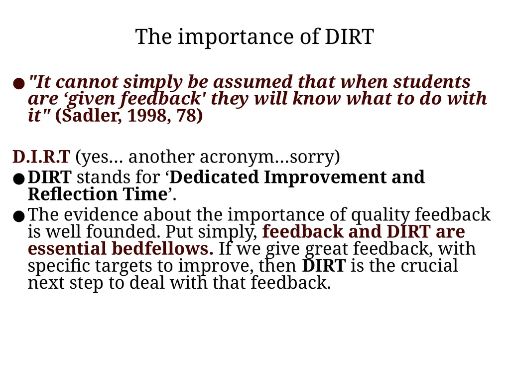 Feedback to improve student learning Directed - slide 10 of 16