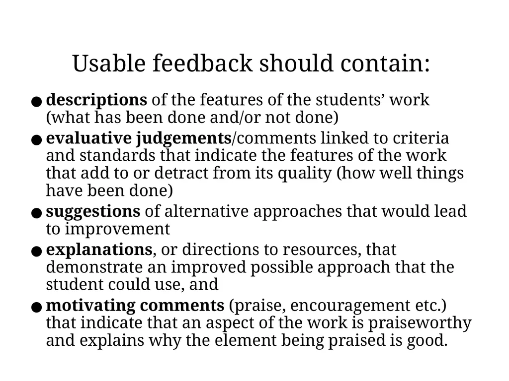 Feedback to improve student learning Directed - slide 6 of 16