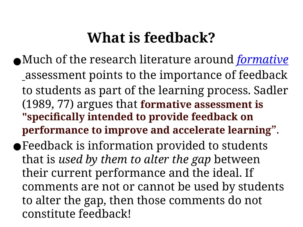 Feedback to improve student learning Directed - slide 3 of 16