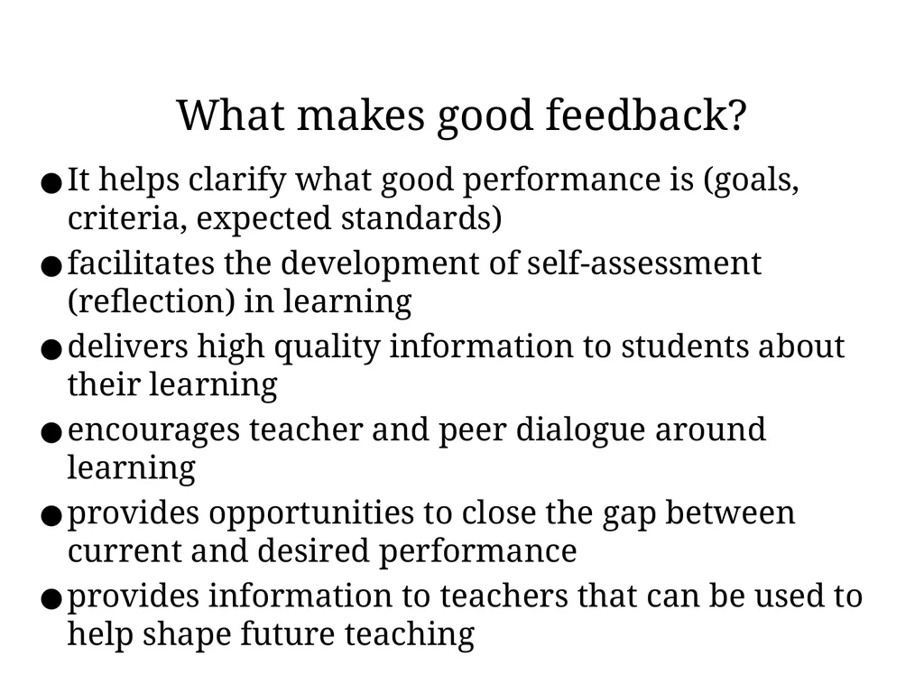 Feedback to improve student learning Directed - slide 5 of 16