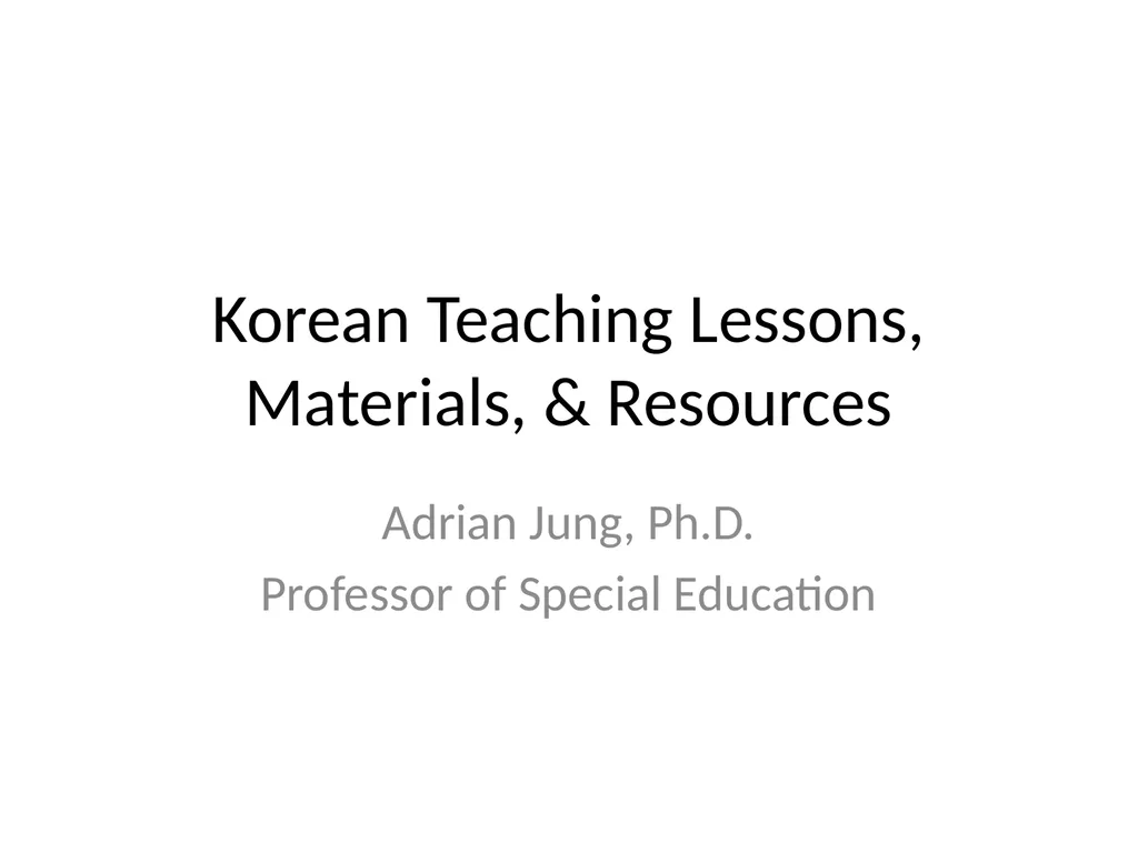 Korean Teaching Lessons, Materials, & Resources - slide 1 of 11