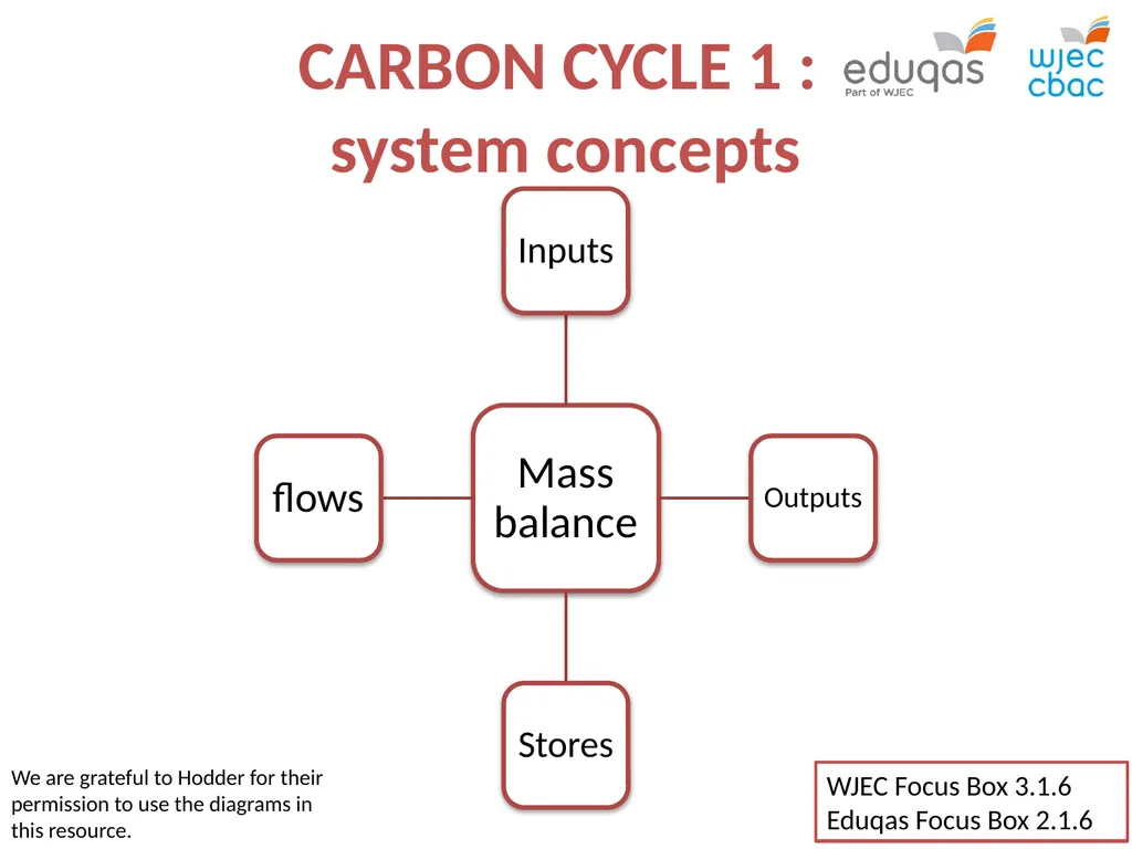 CARBON CYCLE 1 : system concepts WJEC Focus Box