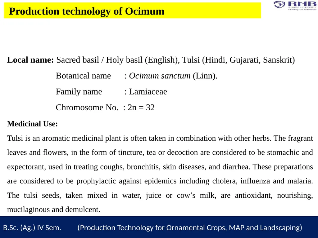 Course Name- Production Technology for Ornamental - slide 4 of 11