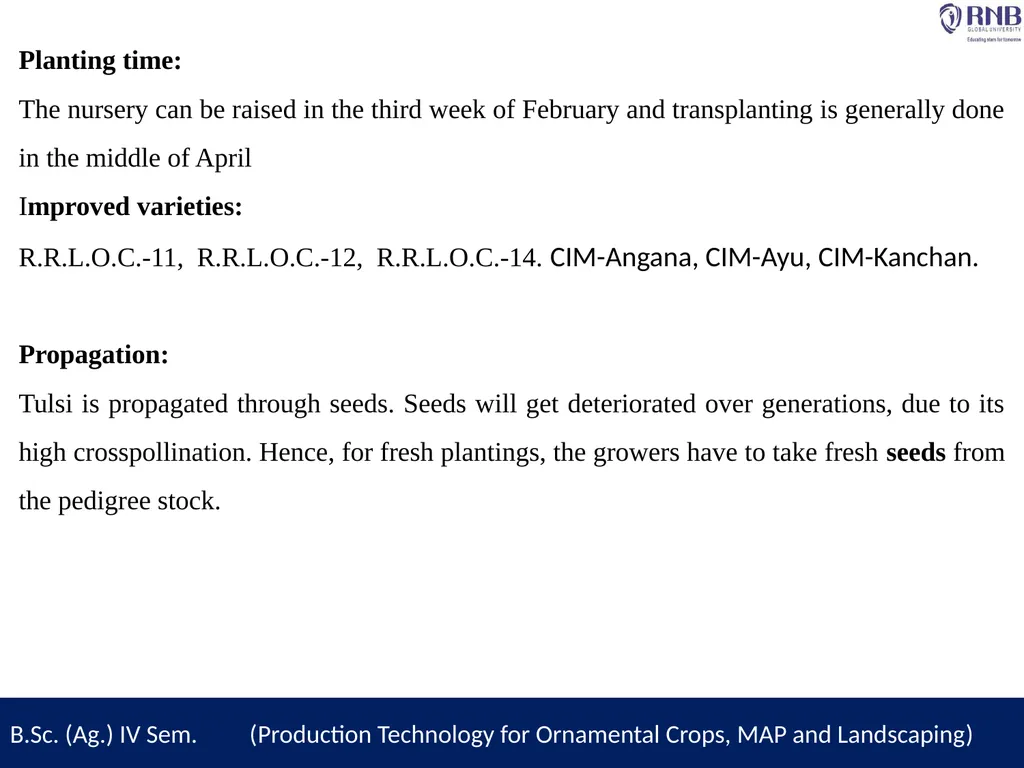 Course Name- Production Technology for Ornamental - slide 6 of 11