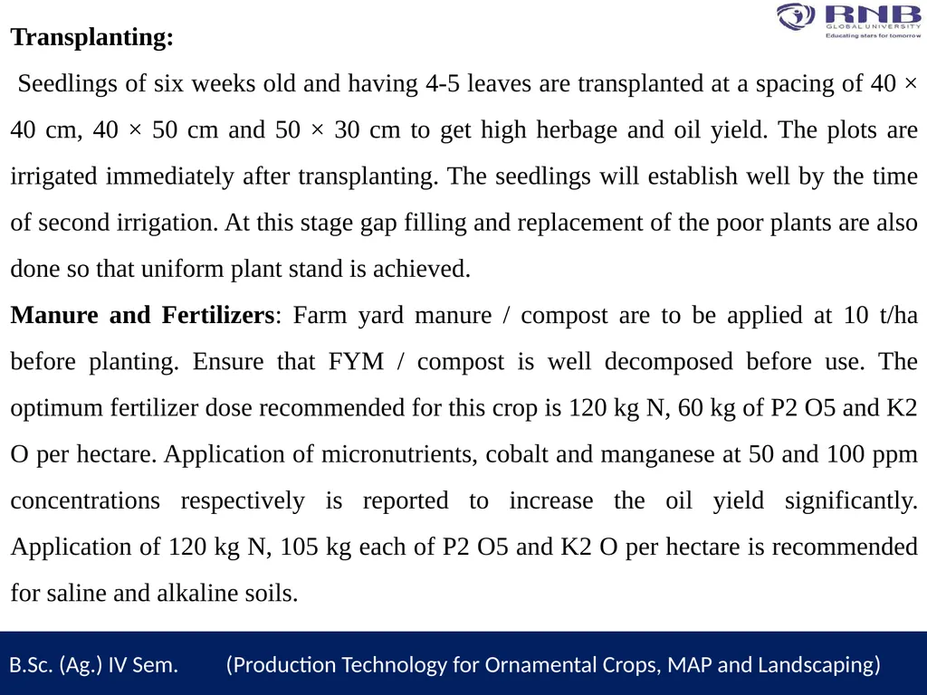 Course Name- Production Technology for Ornamental - slide 8 of 11