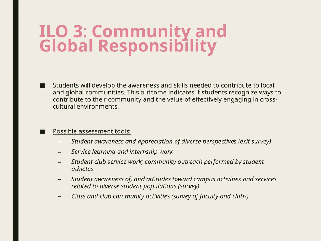 Assessing Community and Global Responsibility: ILO - slide 4 of 15