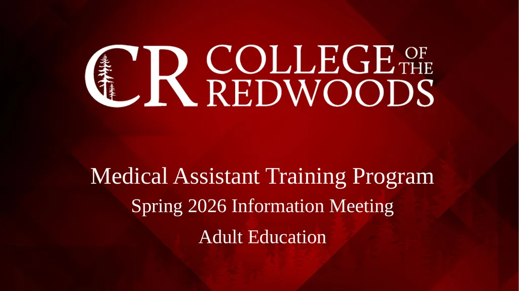 Medical Assistant Training Program Spring 2026 - slide 1 of 20