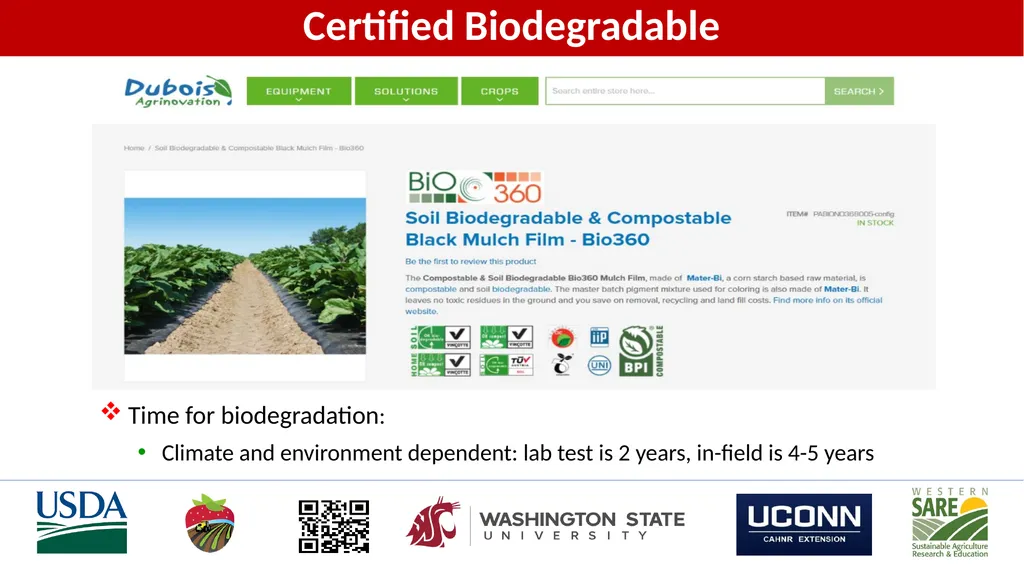 Soil-Biodegradable Mulch for Crop Production Carol - slide 5 of 9