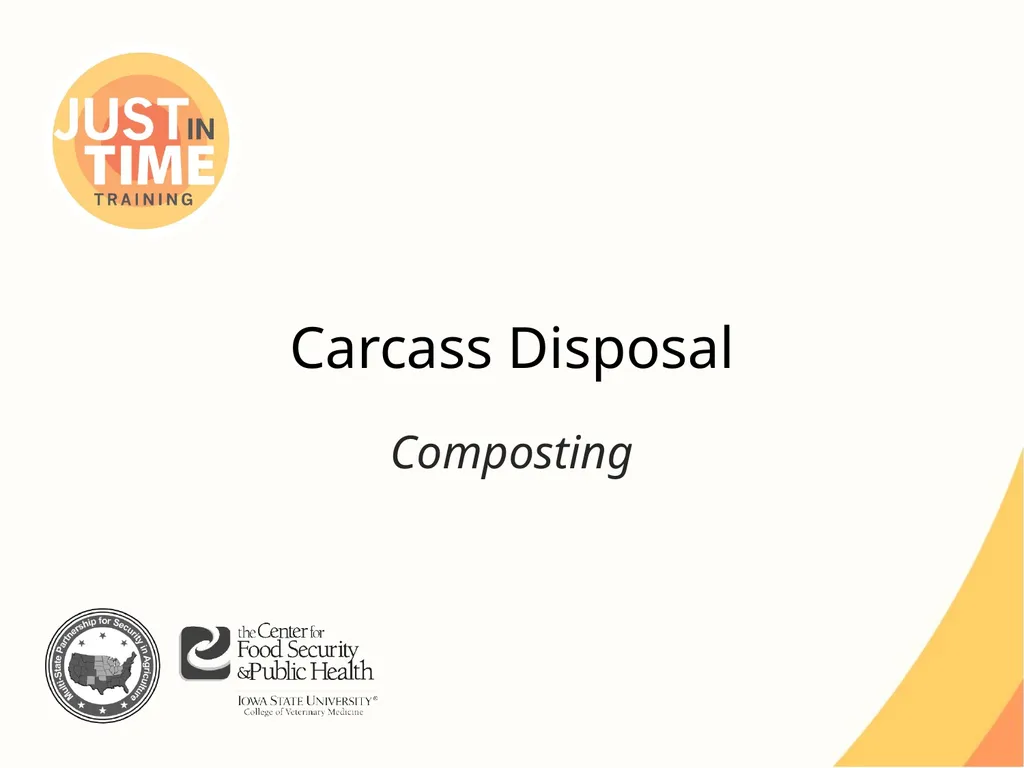 Carcass Disposal Composting Composting Carcasses - slide 1 of 21