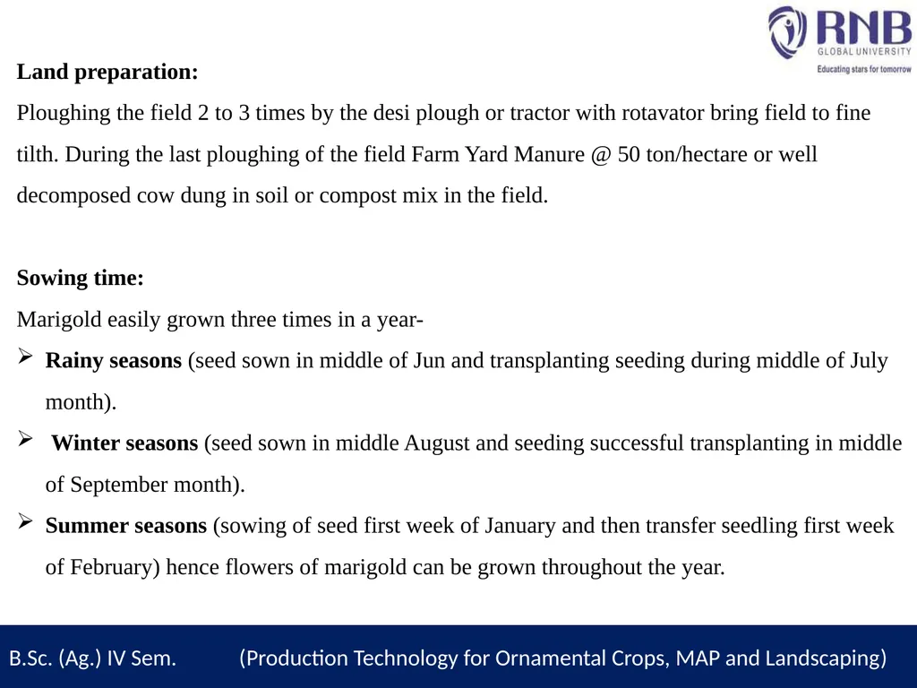 Course Name- Production Technology for Ornamental - slide 7 of 13