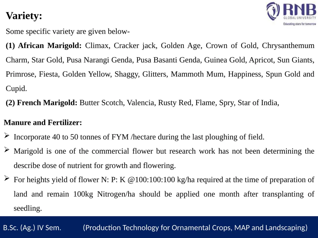 Course Name- Production Technology for Ornamental - slide 9 of 13