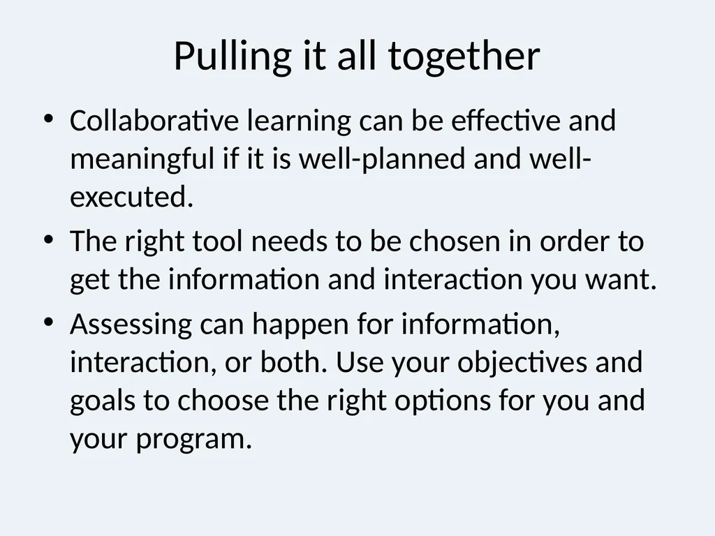 eLearning Collaboration and Assessment Ann - slide 46 of 47