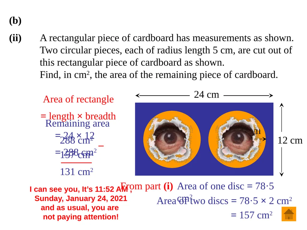 Junior Certificate Ordinary Level Perimeter, Area - slide 28 of 59