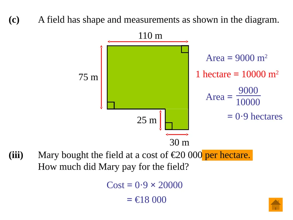 Junior Certificate Ordinary Level Perimeter, Area - slide 16 of 59