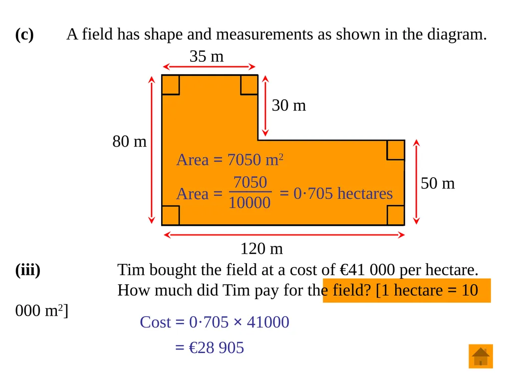 Junior Certificate Ordinary Level Perimeter, Area - slide 47 of 59