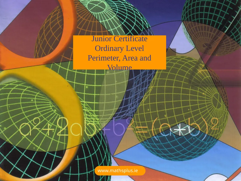 Junior Certificate Ordinary Level Perimeter, Area