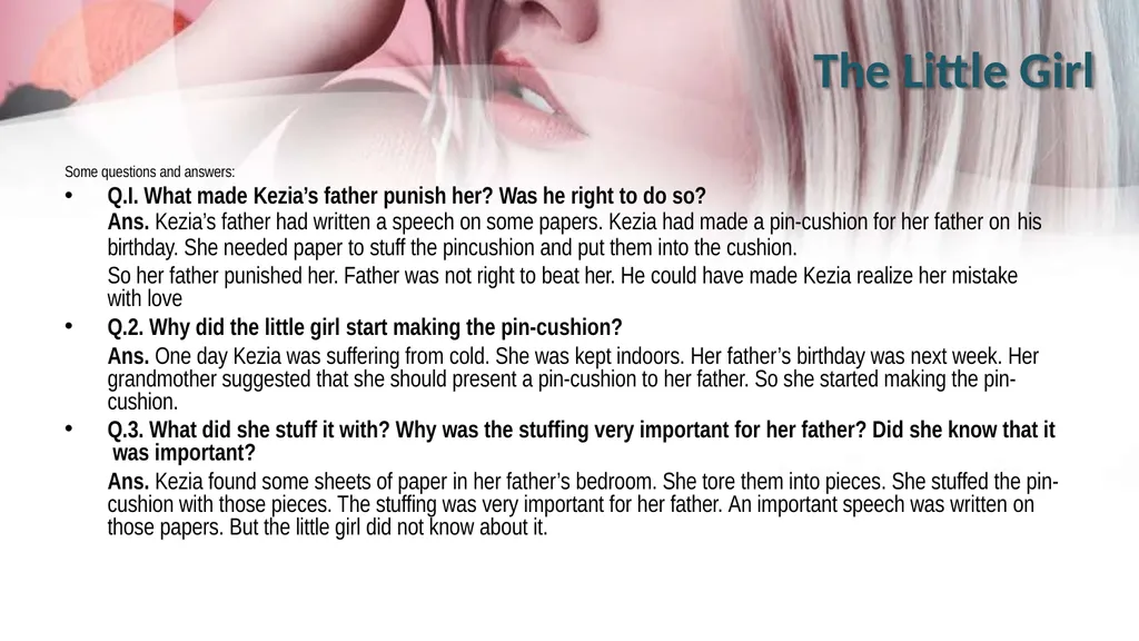 The Little Girl A Story by: Katherine Mansfield - slide 20 of 22