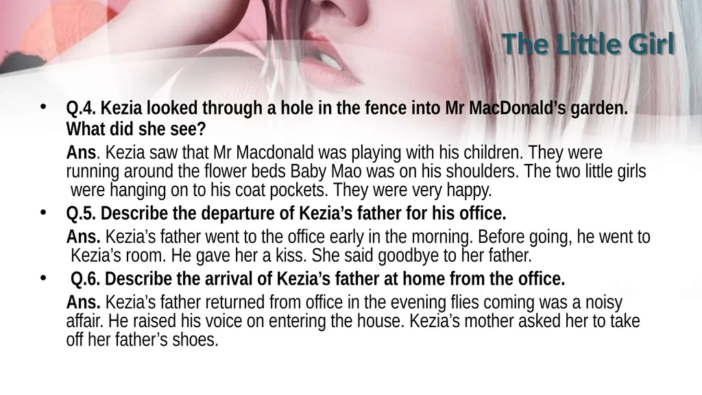 The Little Girl A Story by: Katherine Mansfield - slide 21 of 22