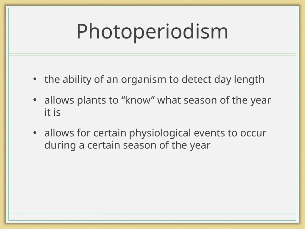 Photoperiod The Floral Initiator GrowNextGen.org - slide 2 of 13