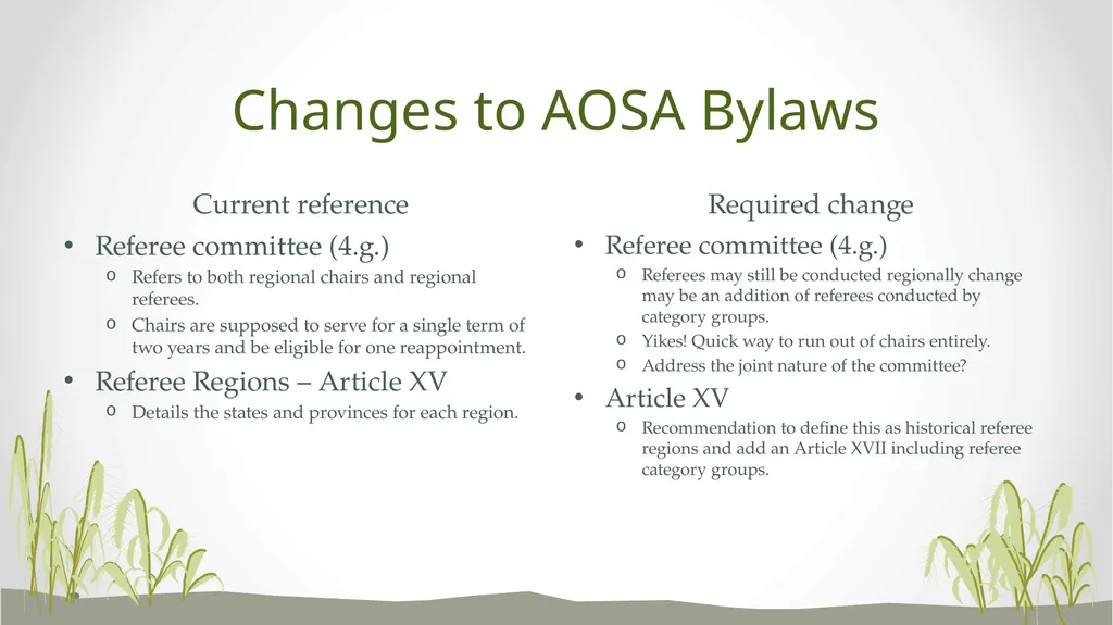 Referee Committee Reorganization Options What are - slide 13 of 17