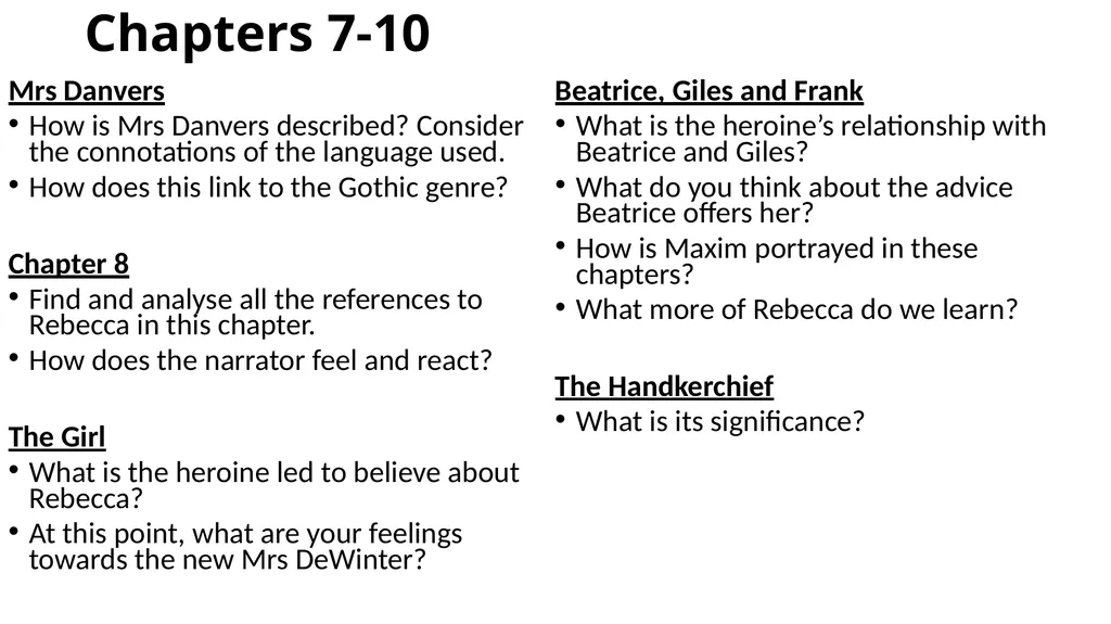 Rebecca by Daphne Du Maurier Advanced Higher - slide 6 of 21
