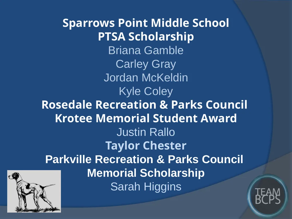 Class of 2017 Senior Award Recipients Sparrows - slide 84 of 87