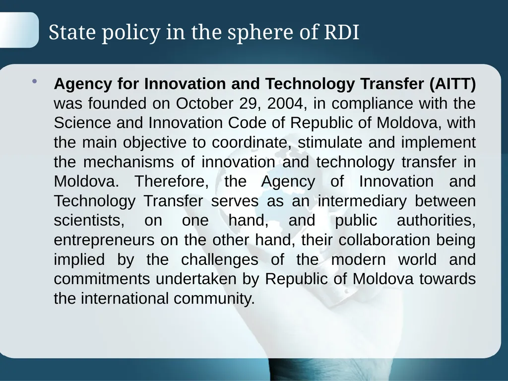 Agency for Innovation and Technology Transfer - slide 4 of 15