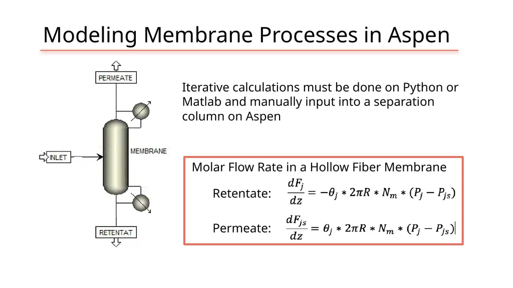 Aspen Simulation: Filtration, Membranes, and - slide 3 of 15