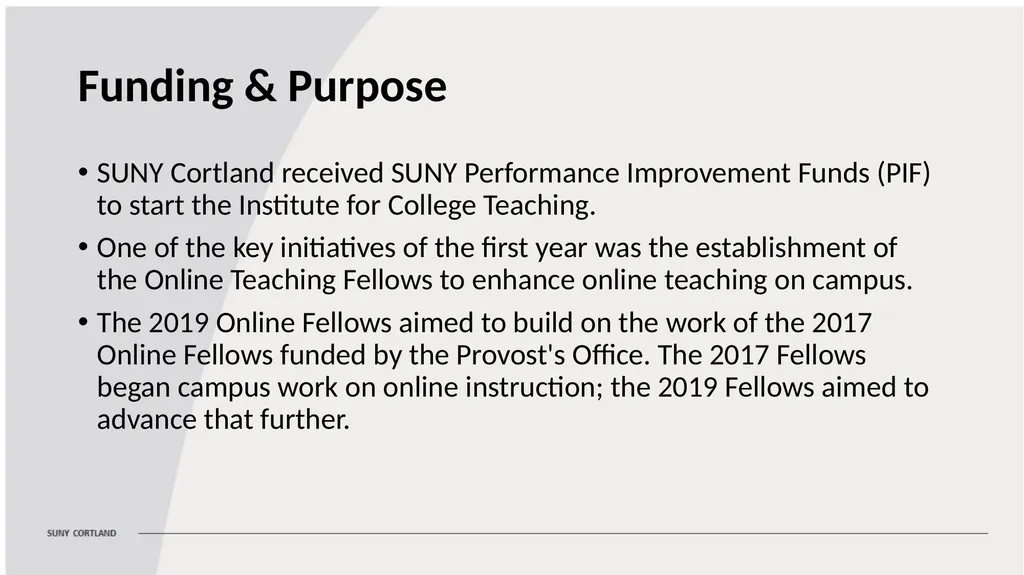 A Faculty Fellowship for Faculty Teaching Online - slide 3 of 10