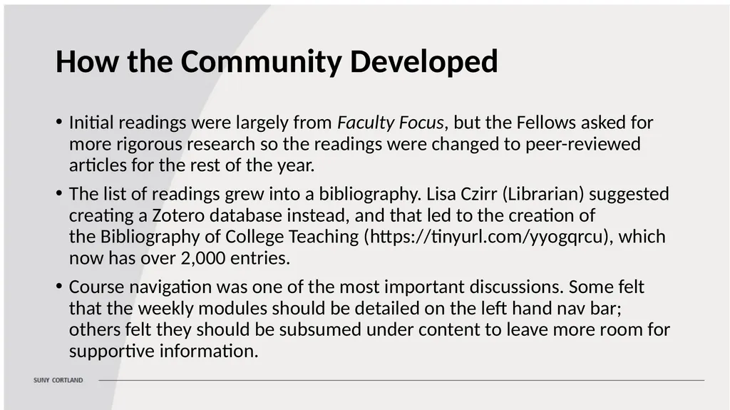 A Faculty Fellowship for Faculty Teaching Online - slide 7 of 10