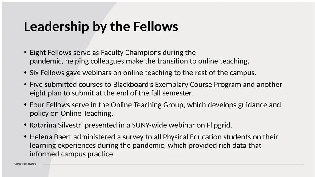A Faculty Fellowship for Faculty Teaching Online - slide 8 of 10