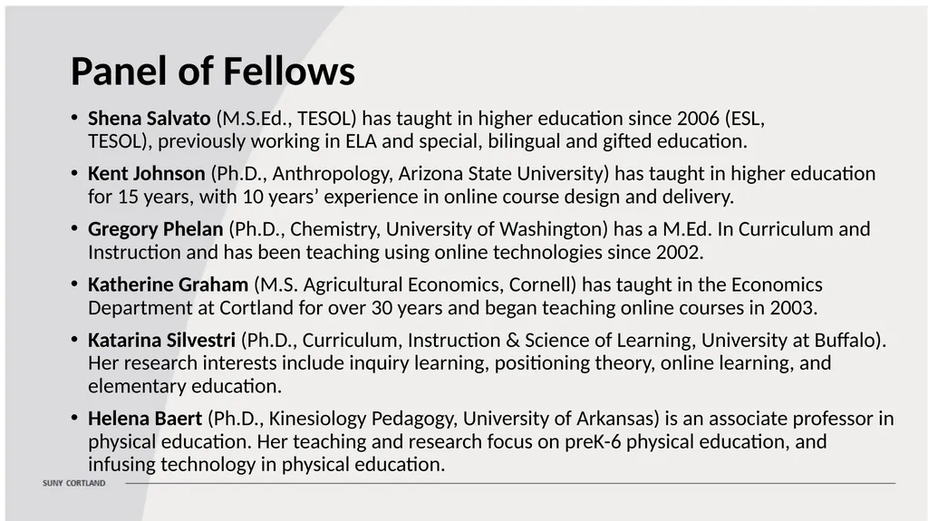 A Faculty Fellowship for Faculty Teaching Online - slide 9 of 10