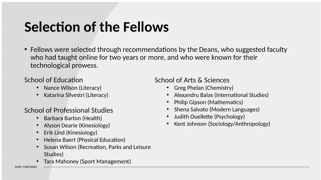 A Faculty Fellowship for Faculty Teaching Online - slide 4 of 10