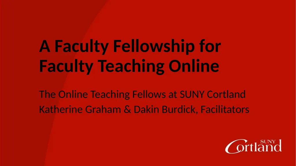A Faculty Fellowship for Faculty Teaching Online