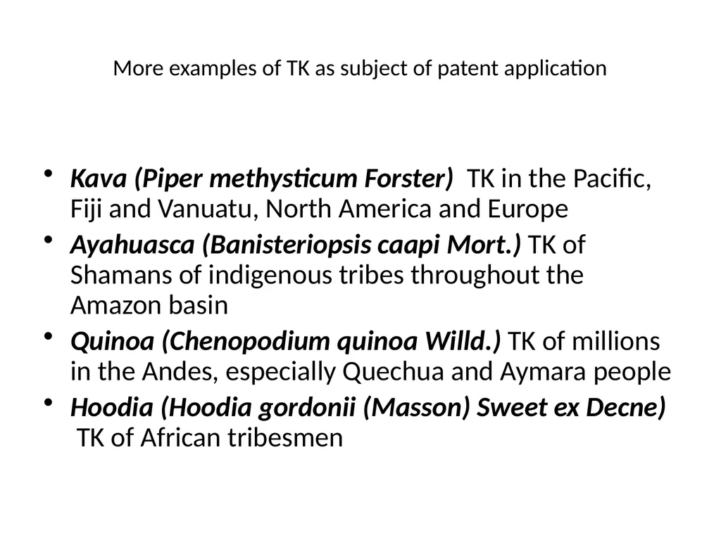 Proposal to include the Indian Traditional - slide 7 of 22