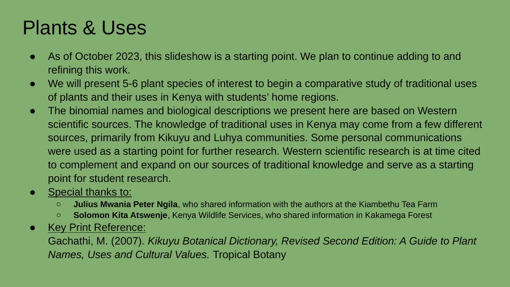 Case Study #2 - Ethnobotany in Kenya Rebecca - slide 2 of 8