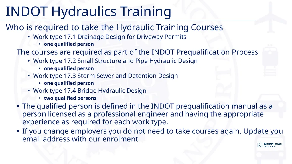 INDOT Hydraulics Training Courses Jim Emerick, PE - slide 4 of 6