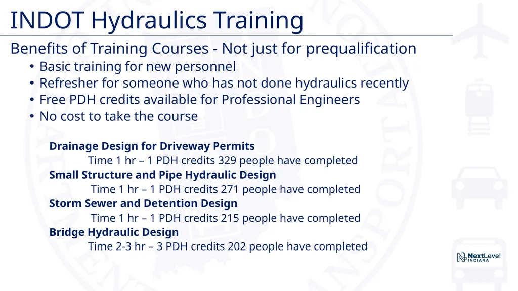 INDOT Hydraulics Training Courses Jim Emerick, PE - slide 5 of 6