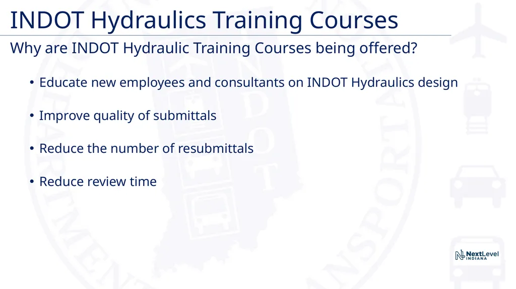 INDOT Hydraulics Training Courses Jim Emerick, PE - slide 2 of 6