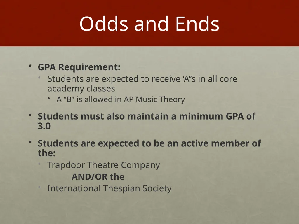 SJHHS Performing Arts Conservatory Welcome and - slide 18 of 19