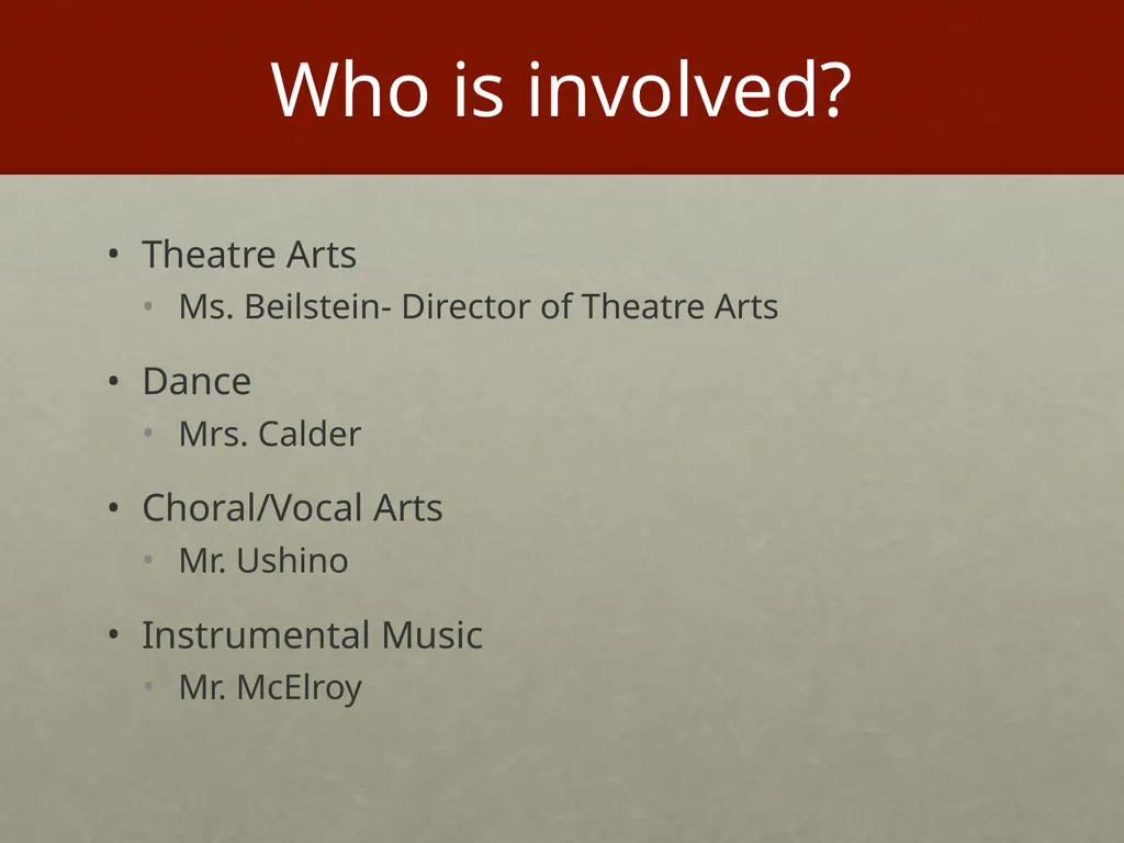 SJHHS Performing Arts Conservatory Welcome and - slide 3 of 19