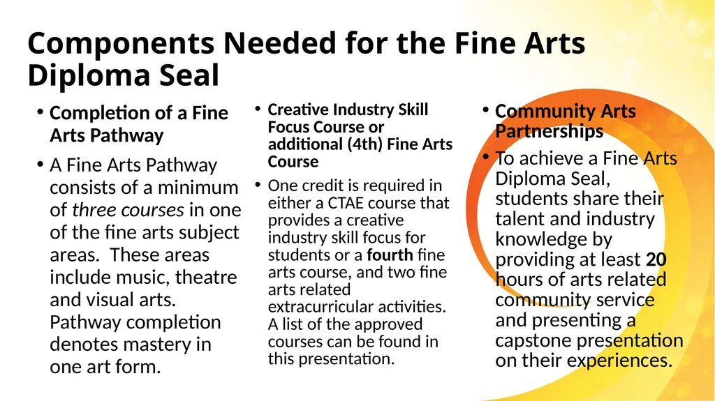 Campbell High School’s Fine Arts Diploma Seal - slide 3 of 17