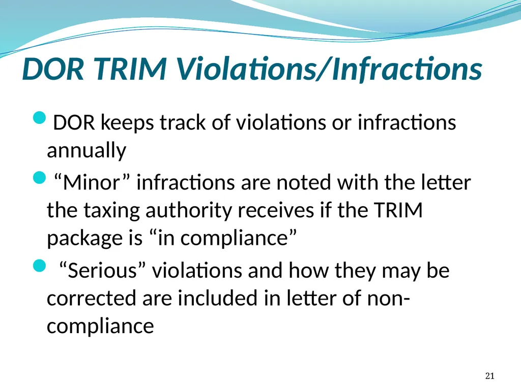 Truth in Millage (TRIM) Process Kent Olson Deputy - slide 21 of 57