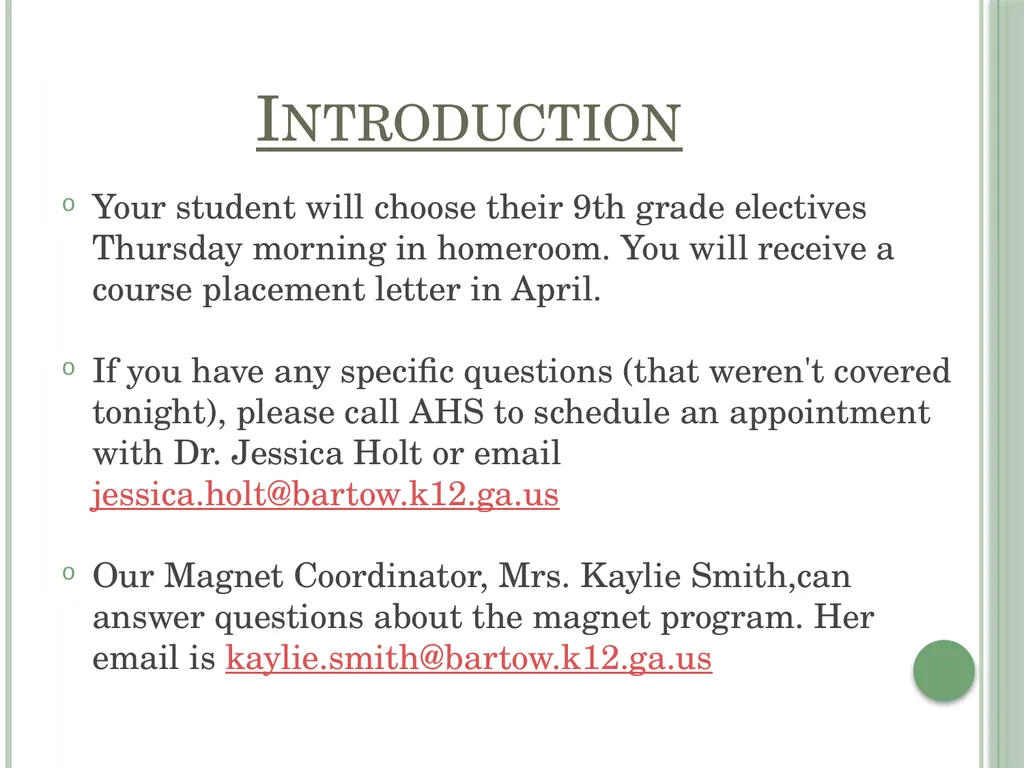 8th grade parent night Class of 2029 Welcome - slide 3 of 24