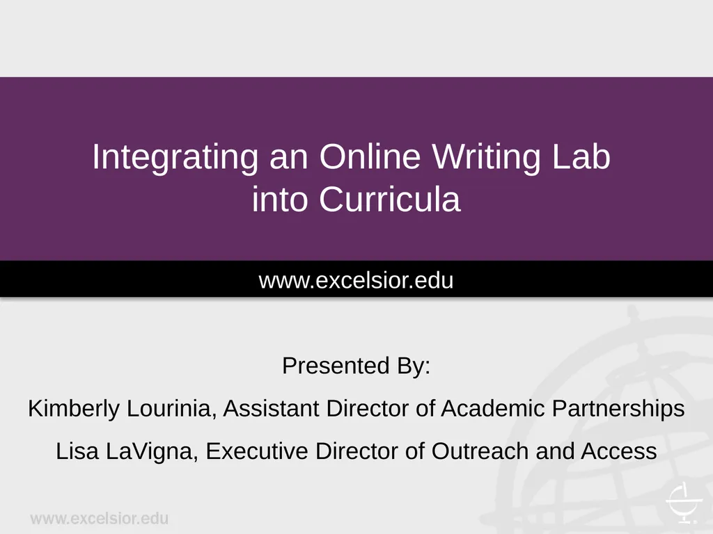 Integrating an Online Writing Lab into Curricula - slide 1 of 20