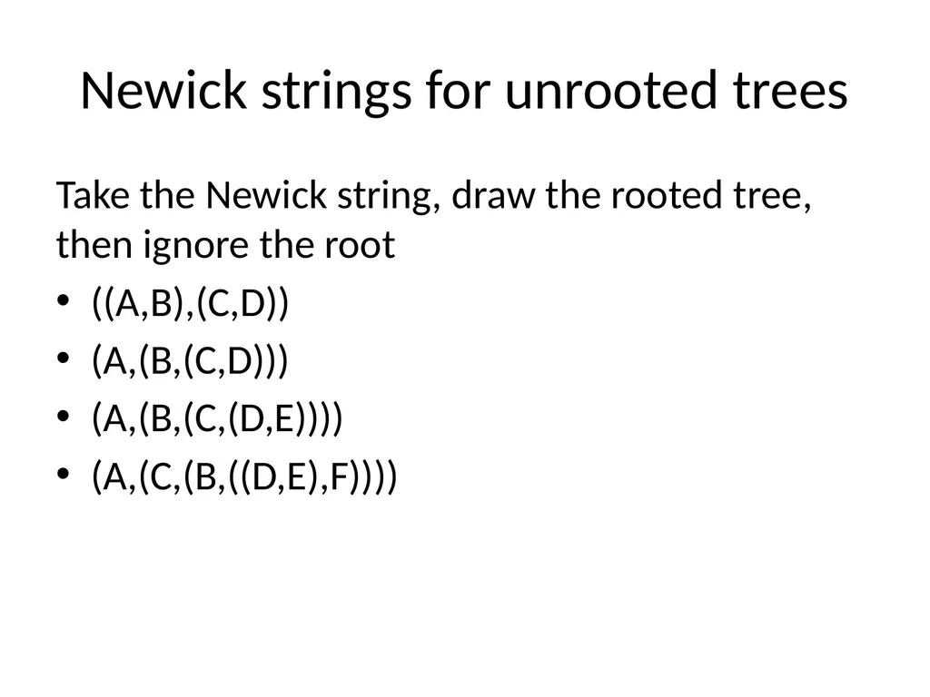 CS 581 Tandy Warnow Today Brief intro to Newick - slide 5 of 65