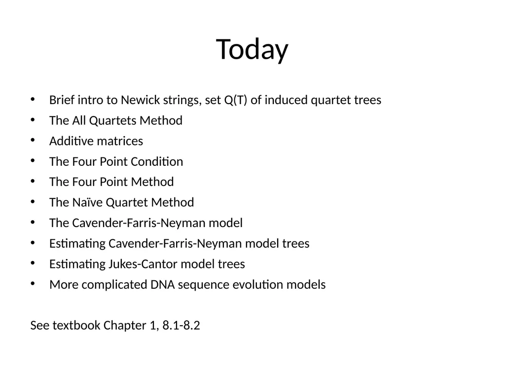 CS 581 Tandy Warnow Today Brief intro to Newick - slide 2 of 65