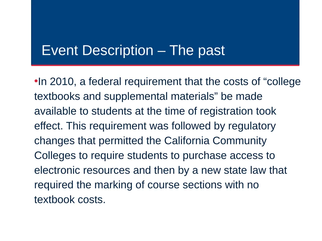 Course Cost Transparency in the California - slide 2 of 32