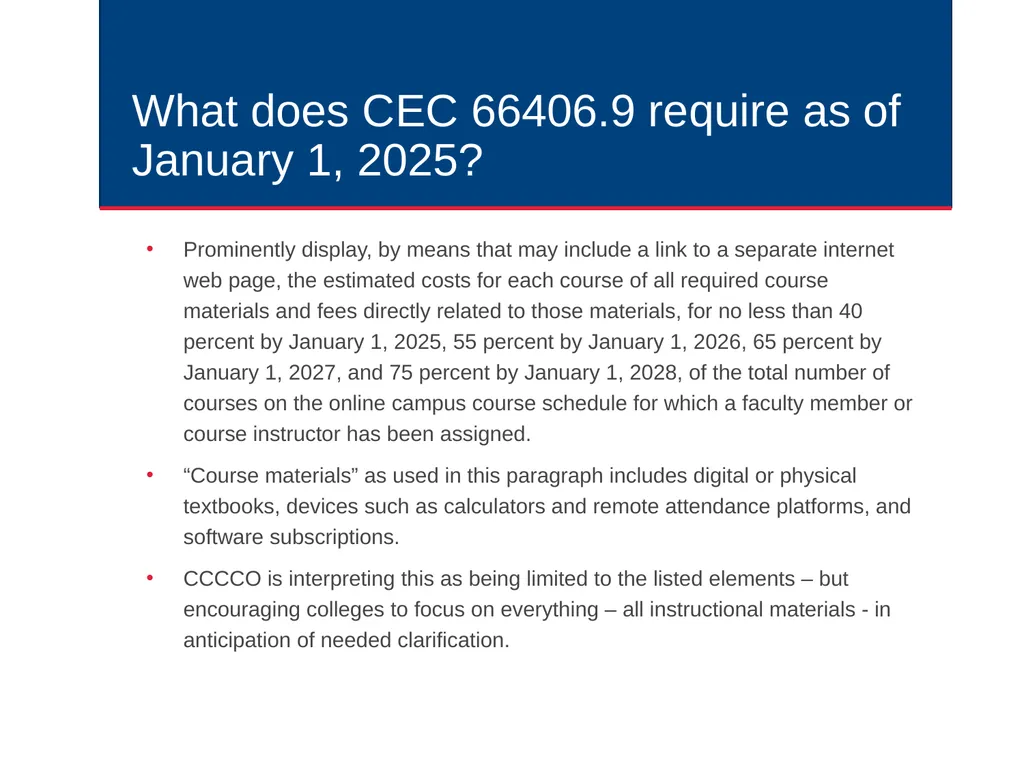 Course Cost Transparency in the California - slide 28 of 32